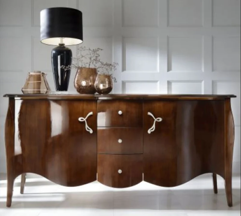 Casa Padrino Luxus Barock Kommode Braun 201 cm - Sideboard Art Deco Möbel