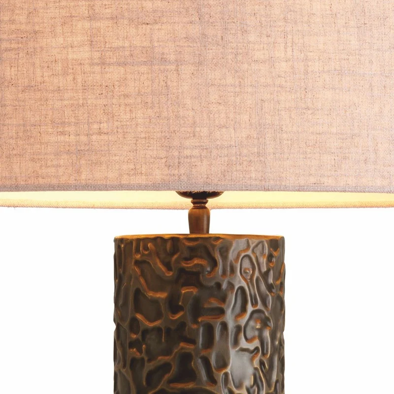 Casa Padrino Luxus Tischleuchte Bronze / Messing / Schwarz / Creme H. 76 cm