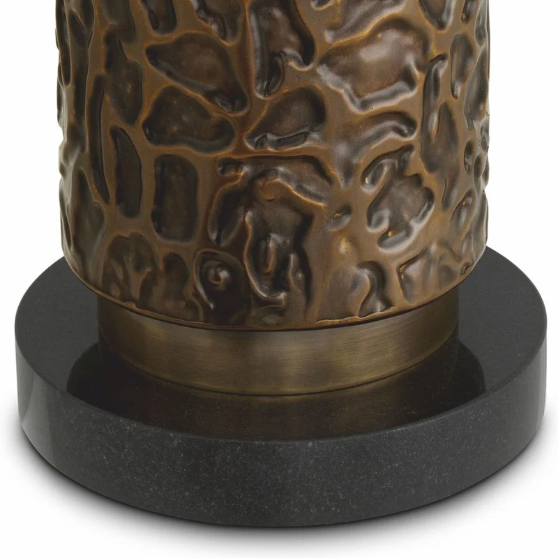 Casa Padrino Luxus Tischleuchte Bronze / Messing / Schwarz / Creme H. 76 cm