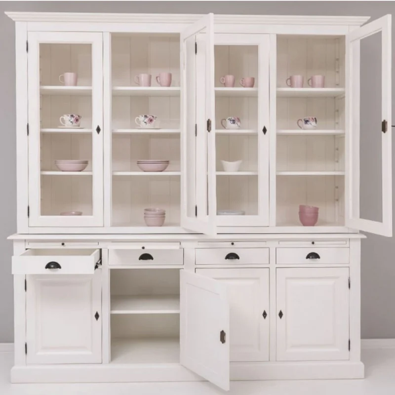 Casa Padrino Landhausstil Esszimmer Schrank Weiß 227 x H. 225 cm - Esszimmer Möbel
