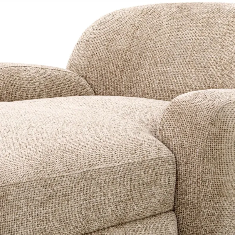 Casa Padrino Luxus Chaiselongue Sandfarben / Schwarz 95 x 170 x H. 69 cm - Wohnzimmer Liegesessel - Recamiere - Wohnzimmer Möbel - Luxus Möbel - Luxus Qualität