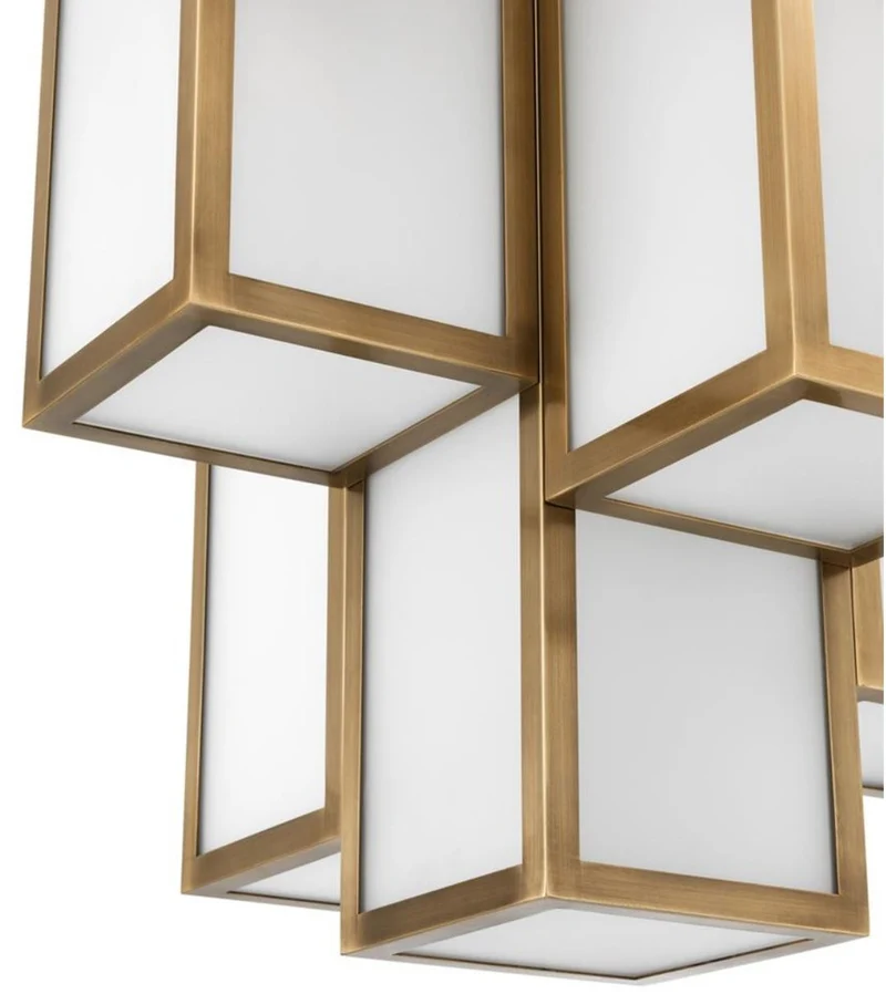 Casa Padrino Luxus Deckenleuchte Antik Messingfarben / Weiß Ø 50 x H. 53,5 cm - Luxus Qualität