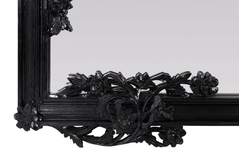 Casa Padrino Barock Spiegel / Wandspiegel Schwarz 122 x H. 224 cm - Barockstil Möbel