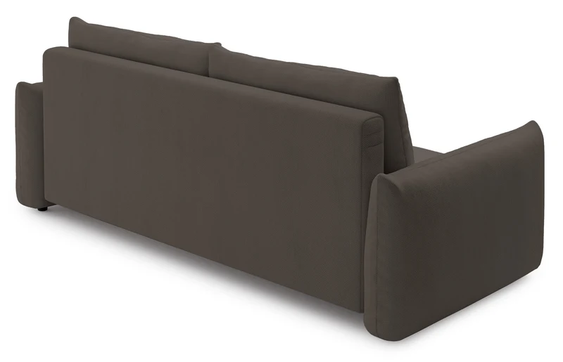 Dreisitziges ausziehbares Sofa Theolla mit Stauraum, braunes Chenille