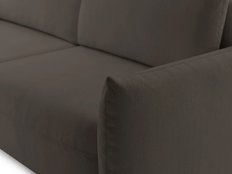 Dreisitziges ausziehbares Sofa Theolla mit Stauraum, braunes Chenille