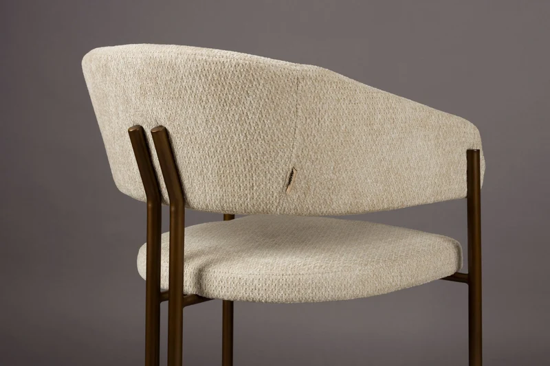 Esszimmerstuhl Naida im 2er-Set, Beige mit Bouclé-Bezug von Dutchbone