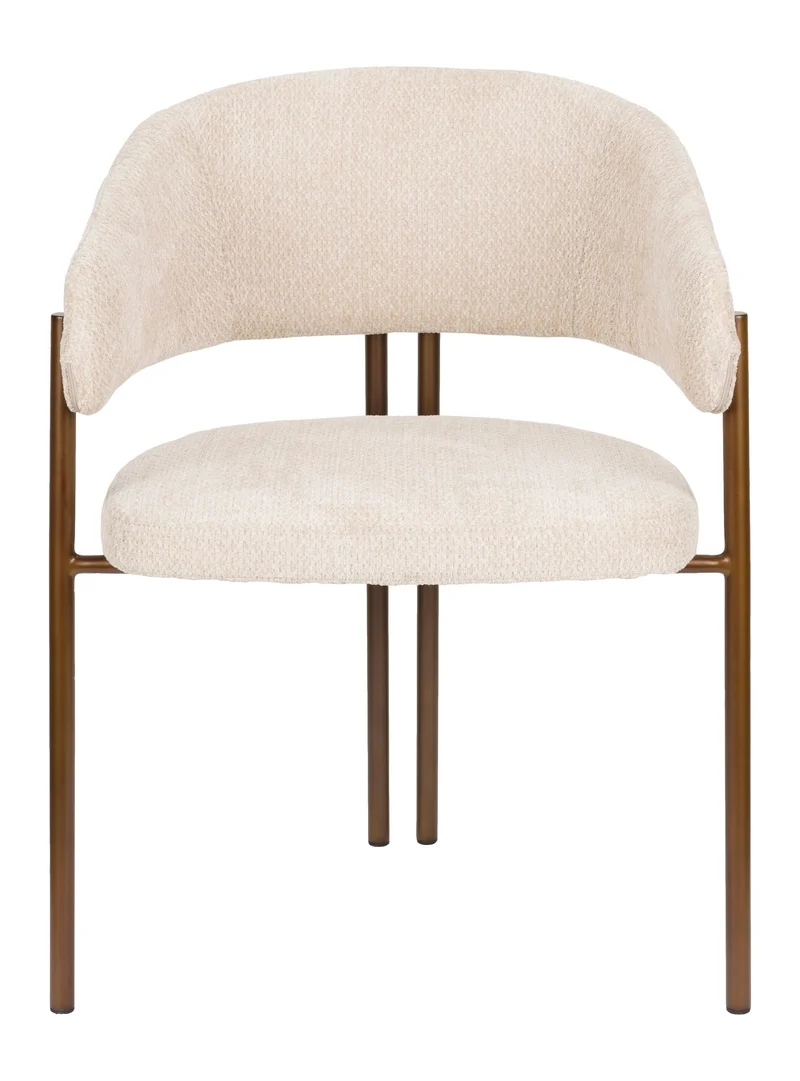 Esszimmerstuhl Naida im 2er-Set, Beige mit Bouclé-Bezug von Dutchbone