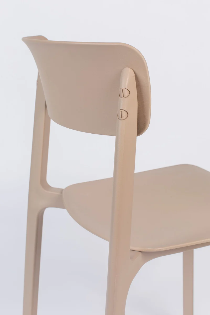 Esszimmerstuhl Clive im 4er-Set aus Kunststoff, Hellbraun fürs Zimmer