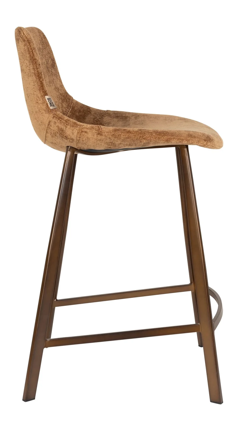Barhocker Franky 2er-Set, Cognac mit Stahlgestell im Vintage-Stil