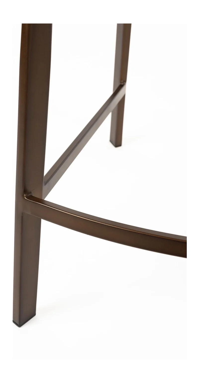 Barhocker Franky 2er-Set, Cognac mit Stahlgestell im Vintage-Stil
