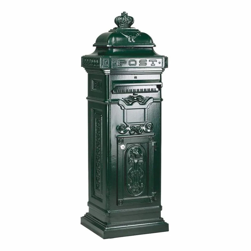 Casa Padrino Jugendstil Standbriefkasten 38 x 33 x H. 105 cm - Verschiedene Farben - Nostalgischer Säulenbriefkasten