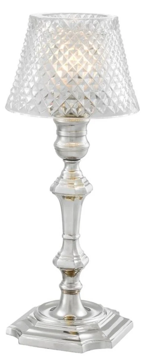 Casa Padrino Glas Teelichthalter-Lampenschirm Clear Ø 15 x H. 12,5 cm - Luxus Accessoires