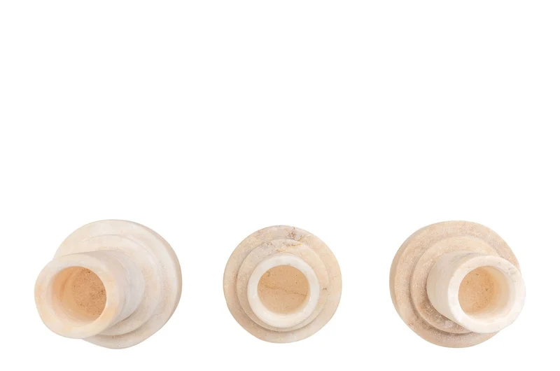 Casa Padrino Luxus Vasen 3er Set Ø 13 x H. 20 / 25 / 31 cm - Drei Vasen aus hochwertigem mattem Onyx - Luxus Deko Accessoires