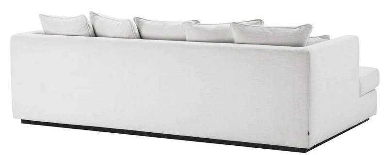 Casa Padrino Luxus Wohnzimmer Sofa Weiß / Schwarz 265 x 151 x H. 90 cm - Couch mit 7 Kissen - Luxus Wohnzimmermöbel