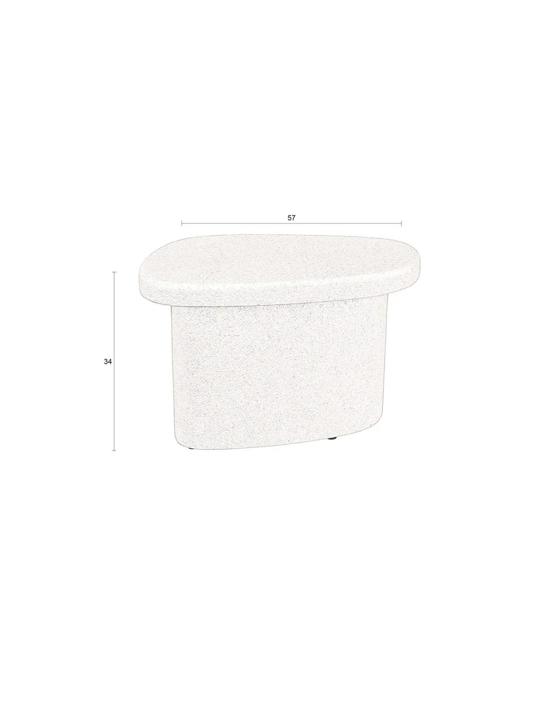 Beistelltisch Veda Low aus recyceltem Marmor in Beige, Boho-Chic Stil