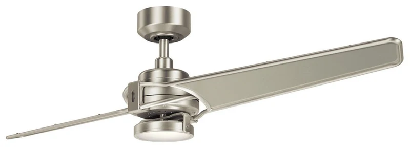 Casa Padrino Luxus Deckenventilator mit LED Beleuchtung und Fernbedienung Silber / Champagnerfarben 142 x H. 35 cm - Luxus Qualität