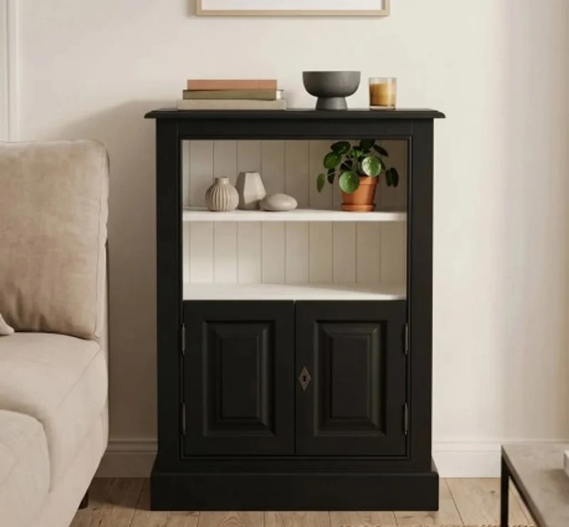 Casa Padrino Bücherregal im Landhausstil mit 2 Türen und 1 Ablage, 76 x 35 x 102 cm