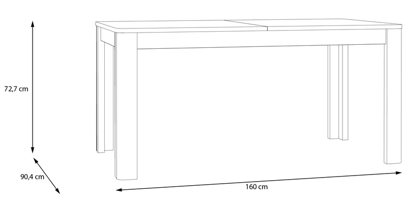 Esstisch Ausziehtisch BREATHTAKER 160 - 206 x 90, von Forte