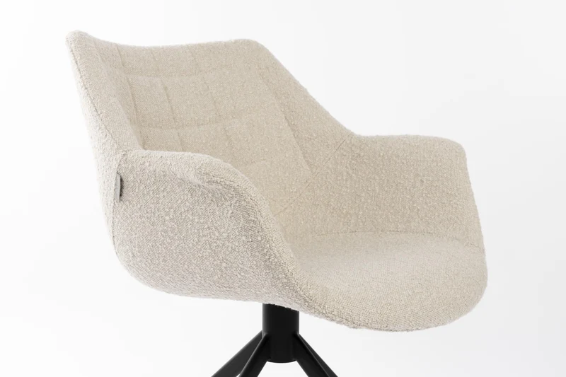 Stuhl Esszimmerstuhl DOULTON drehbar von ZUIVER mit Bouclé Stoff