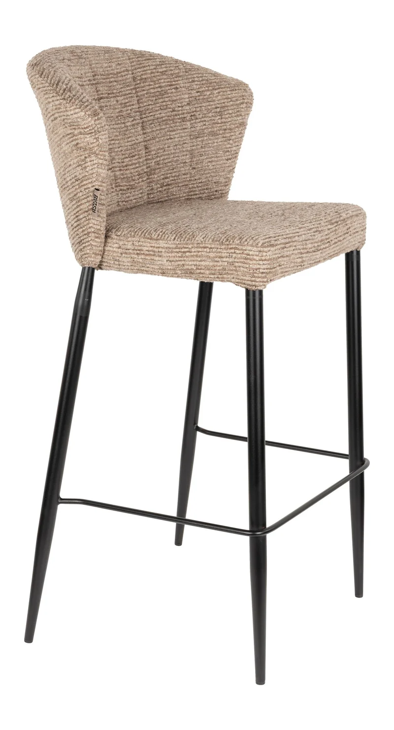 Barhocker Georgia im 2er-Set, Soft Brown mit Metallgestell, Dutchbone