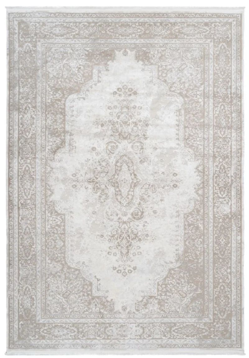Casa Padrino Teppich Vintage Cremefarben - Verschiedene Größen - Rechteckiger Teppich im Vintage Look - Wohnzimmer Deko Accessoires