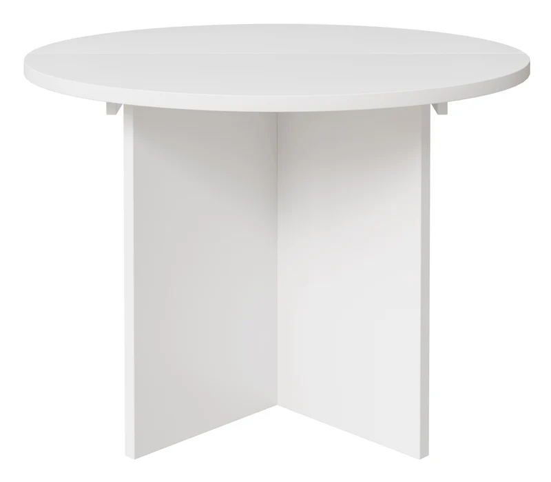 Ausziehbarer Esstisch Ovo rund 110-190x110 cm weiß