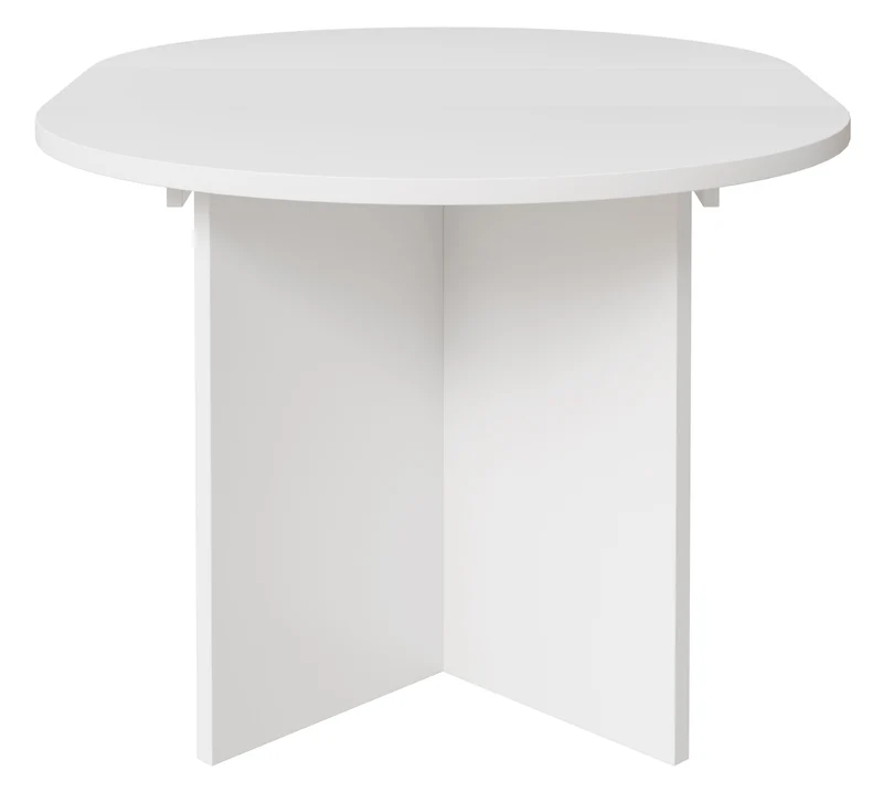 Ausziehbarer Esstisch Ovo rund 110-190x110 cm weiß