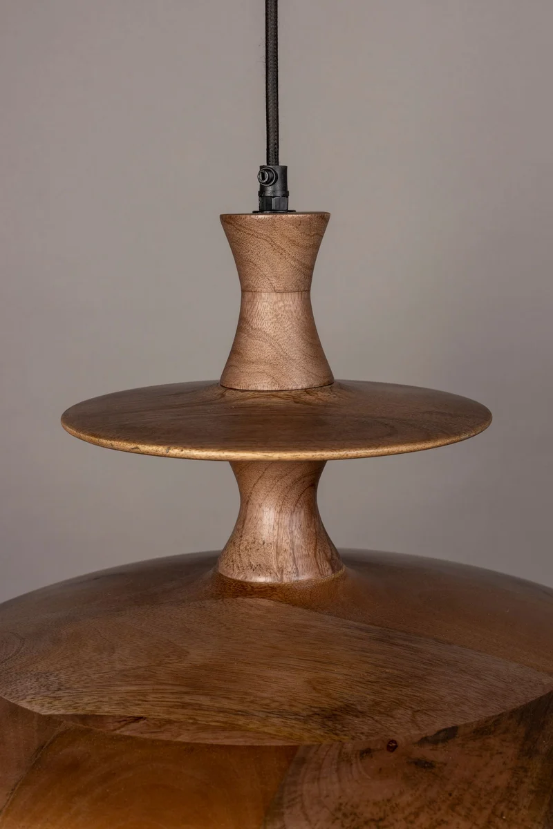 Pendelleuchte Cath L Walnut aus Mangoholz, Vintage-Design Dutchbone