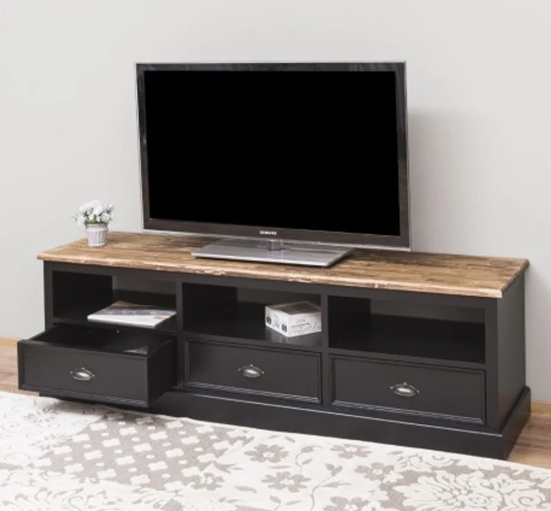 Casa Padrino TV Schrank im Landhausstil mit 3 Schubladen, 180 x 46 x 56 cm