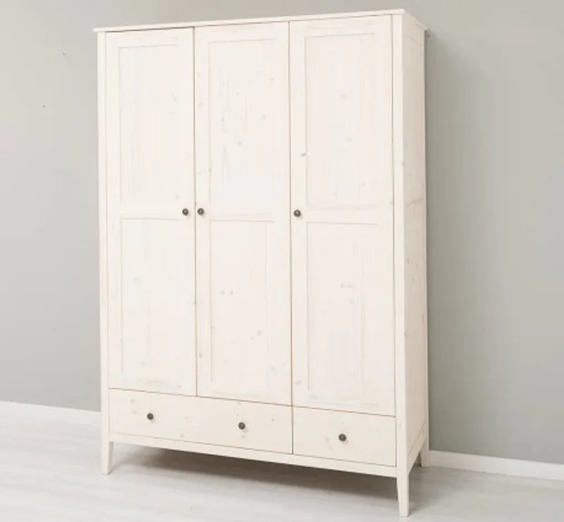 Casa Padrino Kleiderschrank im Landhausstil mit 3 Türen, 141 x 55 x 200 cm