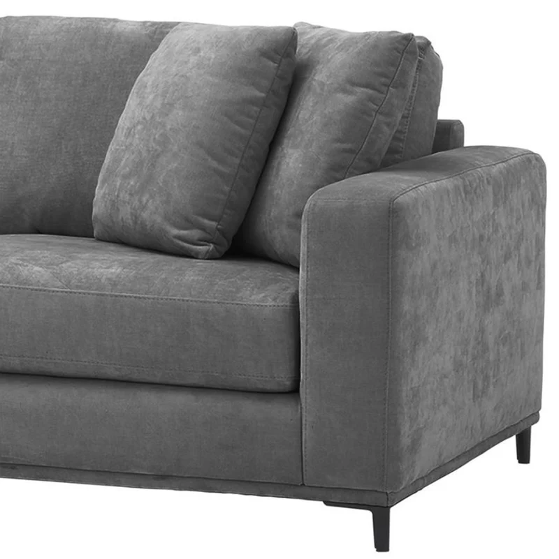 Casa Padrino Wohnzimmer Sofa Grau / Schwarz 284 x 172 x H. 76 cm - Luxus Ecksofa