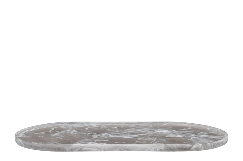 Casa Padrino Luxus Tablett Schwarz 60 x 30 x H. 1,7 cm - Großes rechteckiges Deko Tablett aus Kunstharz mit transparent schwarzer Wirbeloptik - Luxus Deko Accessoires
