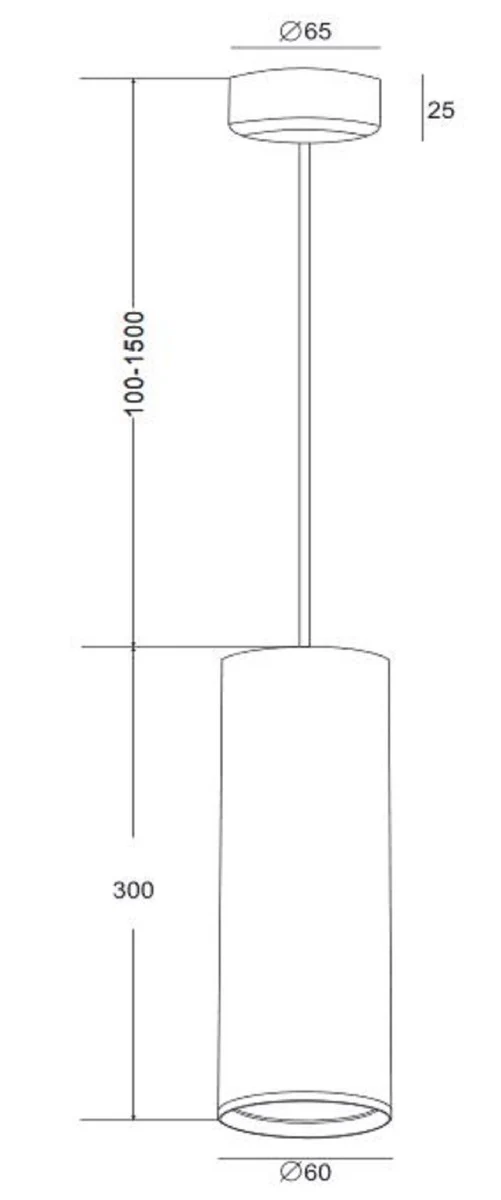 Casa Padrino Luxus Hängeleuchte Silber Ø 6 x H. 30 cm - Höhenverstellbare Aluminium Pendelleuchte