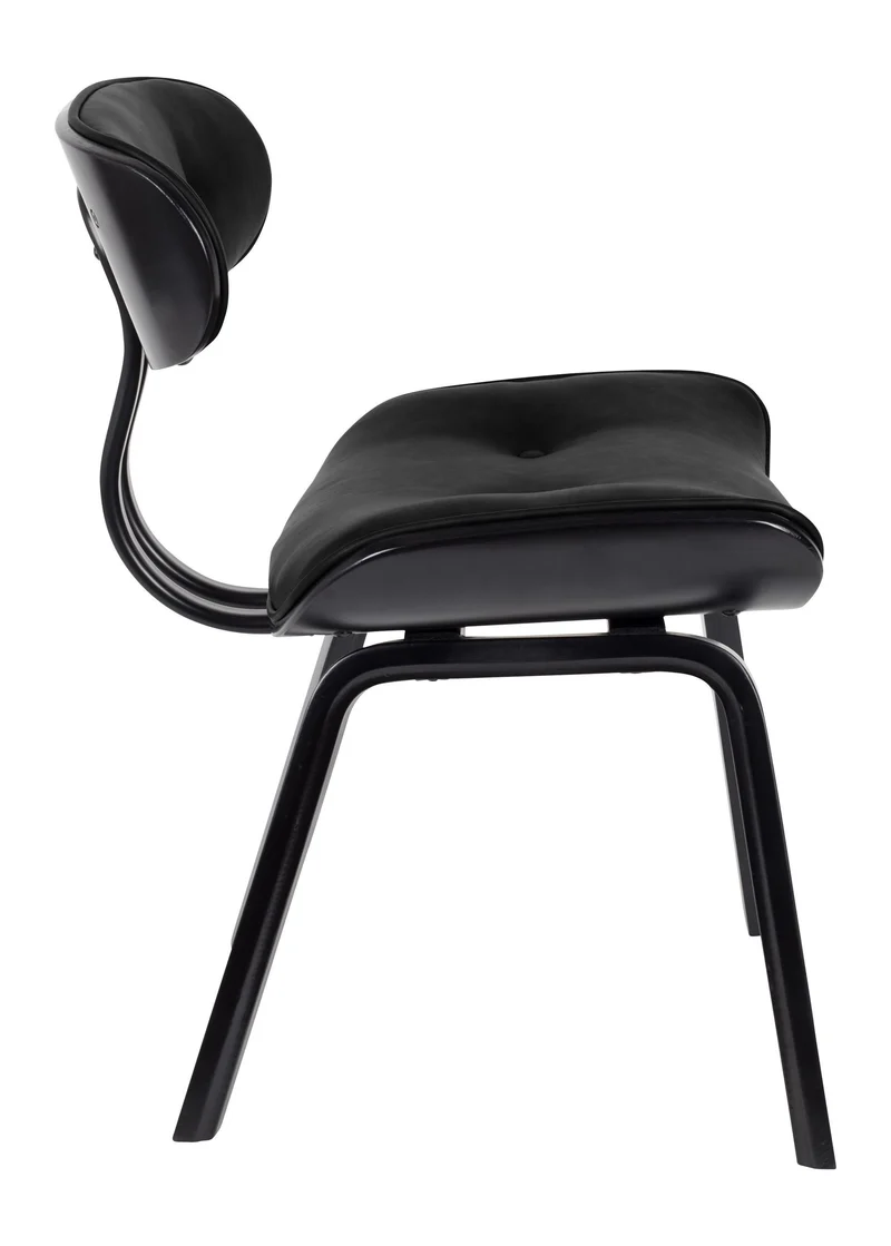 Esszimmerstuhl Blackwood in Schwarz mit PU-Leder-Sitz, Metallgestell