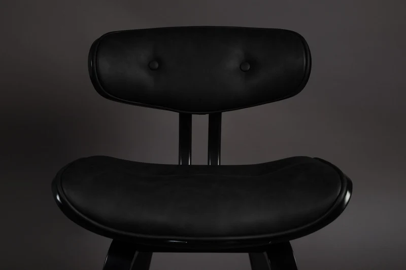 Esszimmerstuhl Blackwood in Schwarz mit PU-Leder-Sitz, Metallgestell