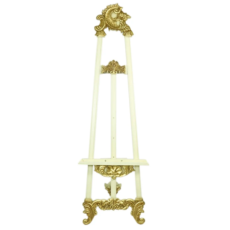 Casa Padrino Barock Schild Ständer in Creme/Gold - Hotel, Cafe, Restaurant, Ladeneinrichtung, Shop Einrichtung