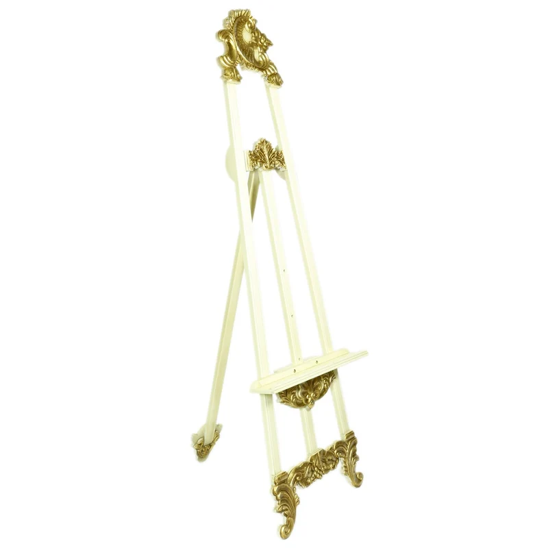 Casa Padrino Barock Schild Ständer in Creme/Gold - Hotel, Cafe, Restaurant, Ladeneinrichtung, Shop Einrichtung
