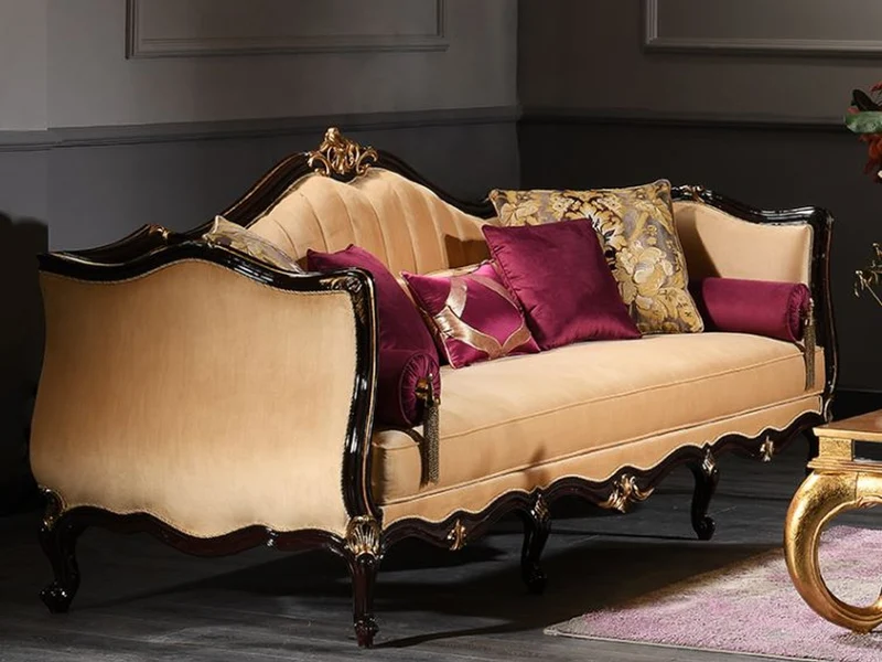 Casa Padrino Luxus Barock Wohnzimmer Set - 2 Sofas & 2 Sessel & 1 Couchtisch - Barock Möbel - Edel & Prunkvoll - Luxus Qualität - Made in Italy