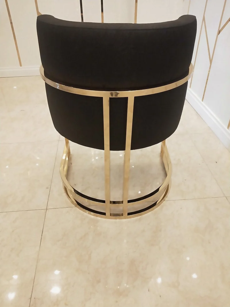 Casa Padrino Luxus Esszimmerstuhl Schwarz / Gold 60 x 56 x H. 80 cm - Luxus Esszimmer Möbel - Luxus Qualität