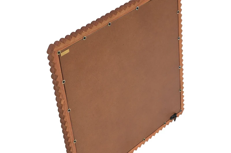 Casa Padrino Luxus Wandspiegel Braun 56,5 x 4 x H. 56,5 cm - Quadratischer Wandspiegel Kiko mit Rahmen aus Mindi-Holz im Amber Finish - Luxus Deko Accessoires