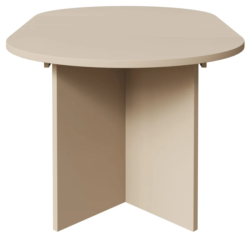 Ausziehbarer Esstisch Ovo rund 110-190x110 cm Cappuccino