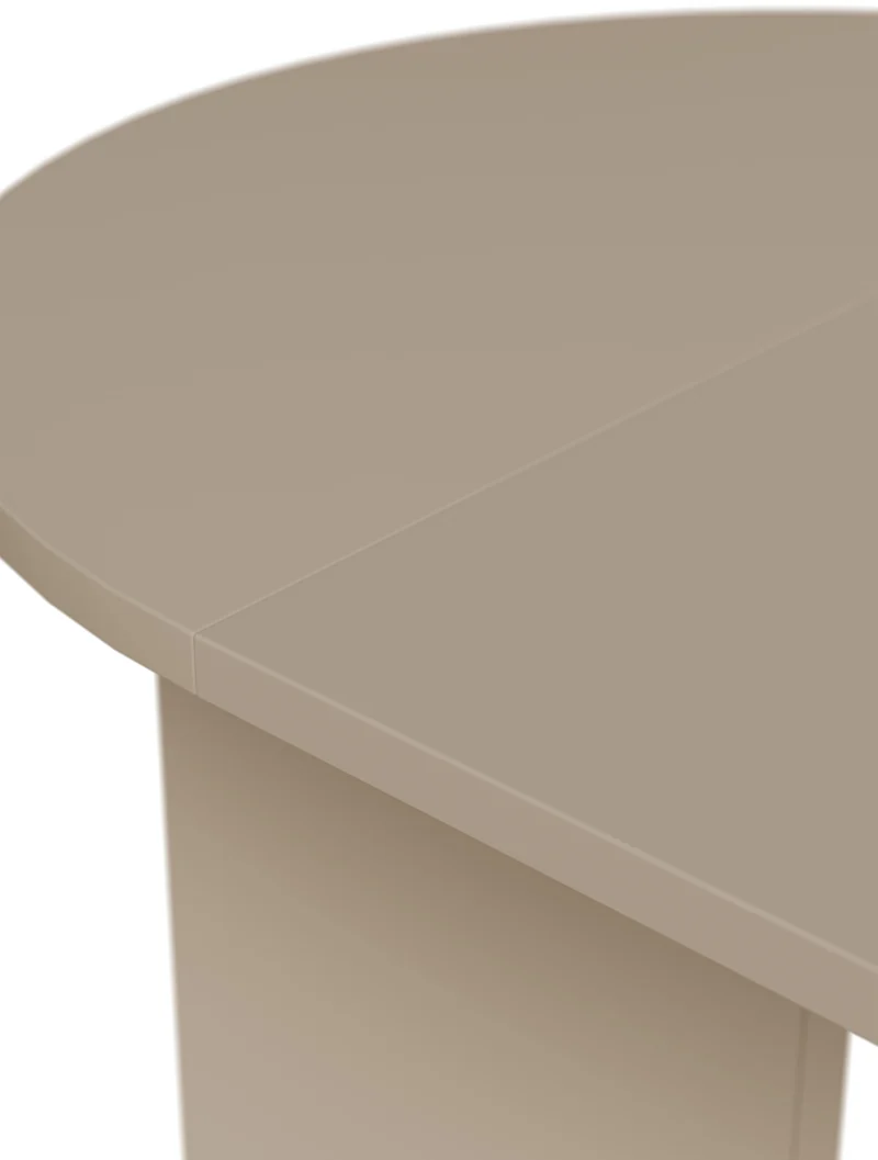 Ausziehbarer Esstisch Ovo rund 110-190x110 cm Cappuccino