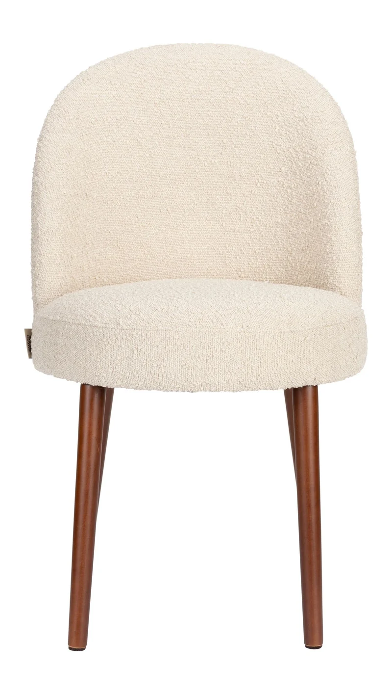 Esszimmerstuhl Barbara im 2er-Set, Beige mit Bouclé-Bezug Dutchbone