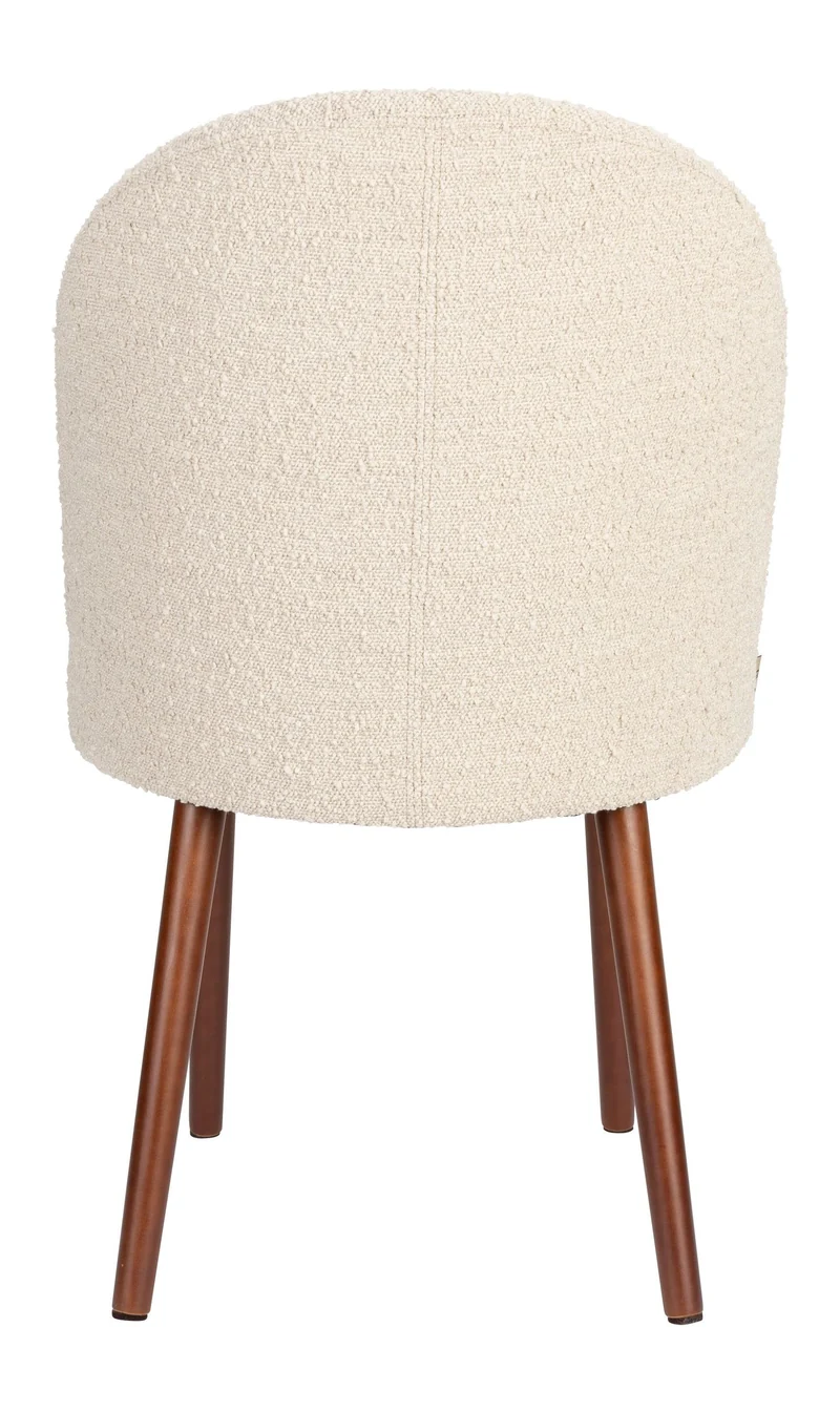 Esszimmerstuhl Barbara im 2er-Set, Beige mit Bouclé-Bezug Dutchbone