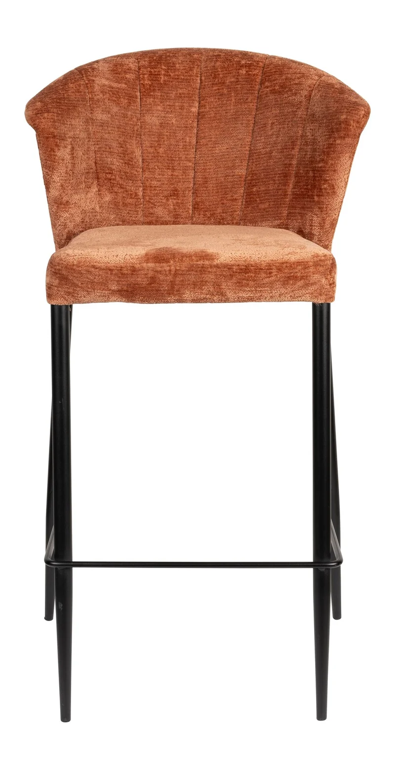 Barhocker Georgia im 2er-Set, Terra mit Samtbezug von Dutchbone