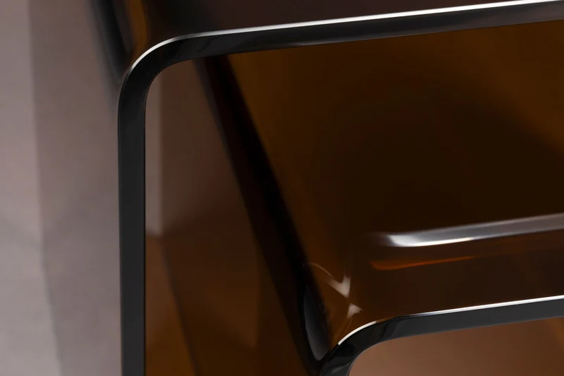 Beistelltisch Vetro 2er-Set aus Glas in Braun von Dutchbone