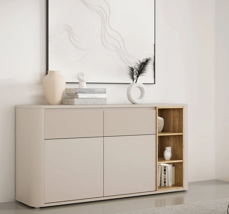 Sideboard BREATHTAKER 2 Türen 2 Schubladen in drei Farben, von Forte