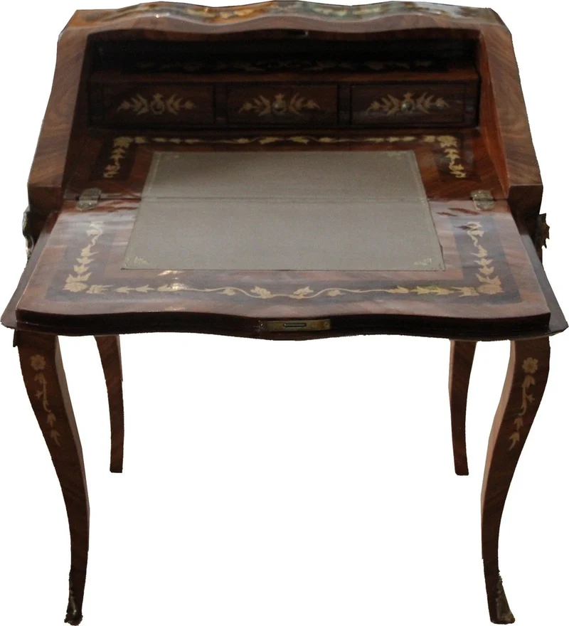 Casa Padrino Barock Sekretär Mahagony Braun B 70 x H 88 x T 53 cm- Sekretär Antik Stil