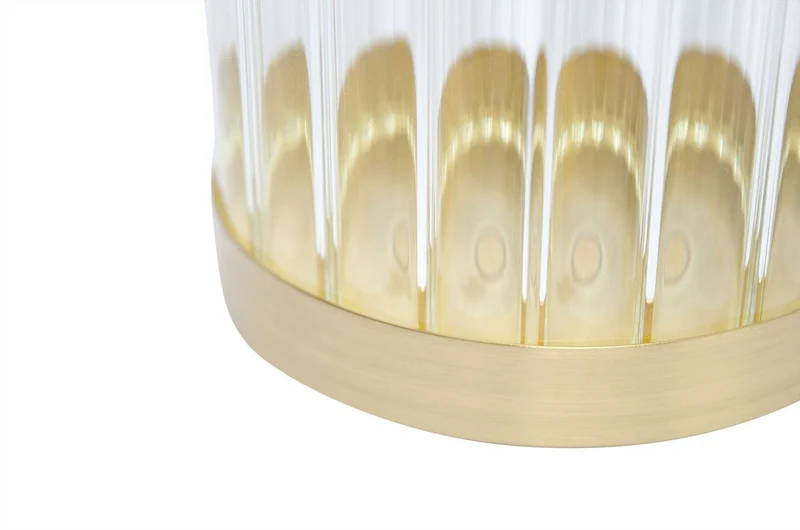 Casa Padrino Luxus Kerzenhalter Gold Ø 10 x H. 30-33 cm - Kerzenhalter aus massivem gebürstetem Messing mit Glaszylinder - Luxus Deko Accessoires