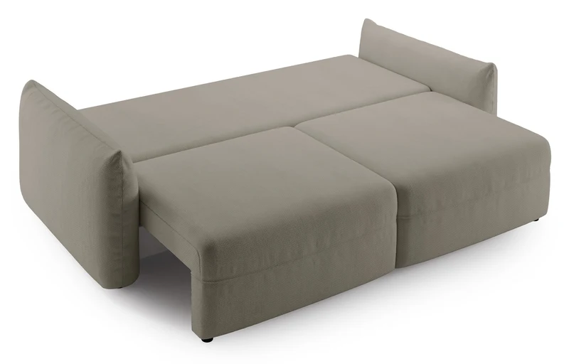 Dreisitziges ausklappbares Sofa Theolla mit Stauraum, beige Chenille
